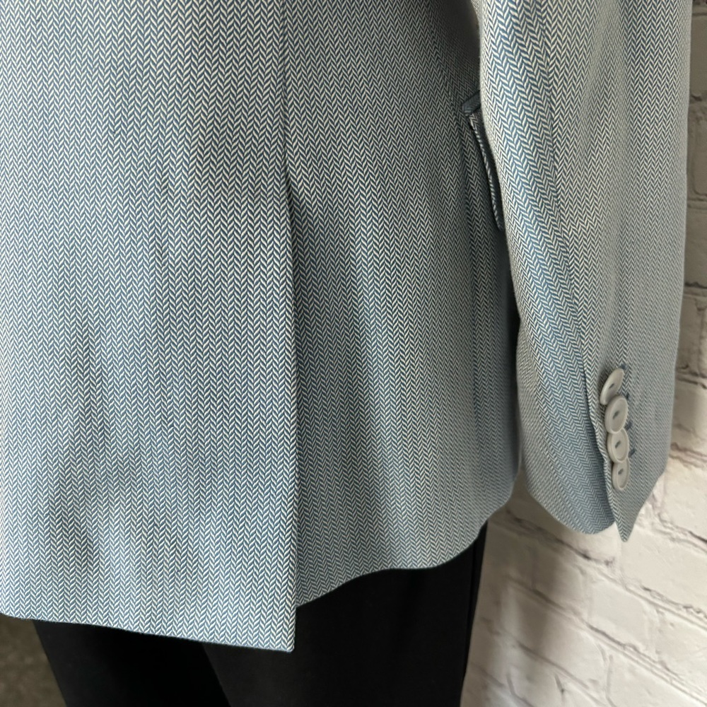 GIORGIO'S OF PALM BEACH Vintage Blue Chevron Pattern Fitted Blazer--EUC--8 - Picture 6 of 16